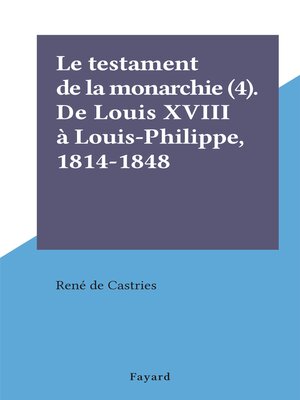 cover image of Le testament de la monarchie (4)